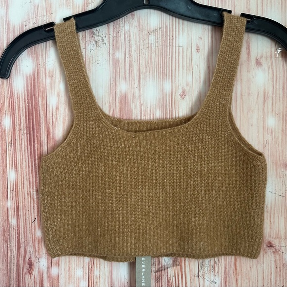 Everlane Camel Tan The Cozy Stretch Cropped Wool Blend Tank Top - Picture 7 of 9
